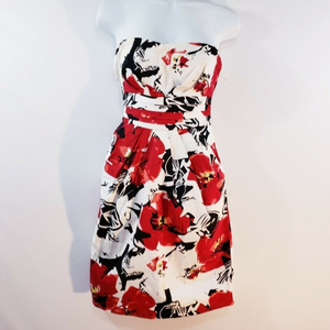 Snap Womens Strapless Sheath Floral Padded Top Sun